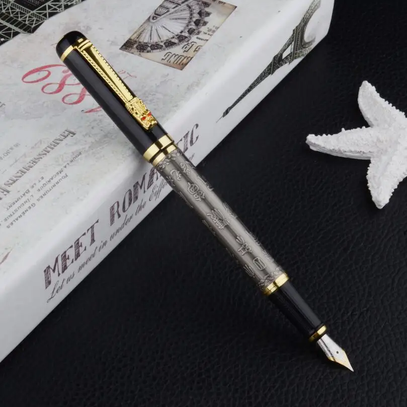 Hot Selling Brand Dragon Crystal Fountain Pen Luxury Business Men Metal Ink Luoshi 598 Buy 2 Pens Send Gift | Канцтовары для офиса