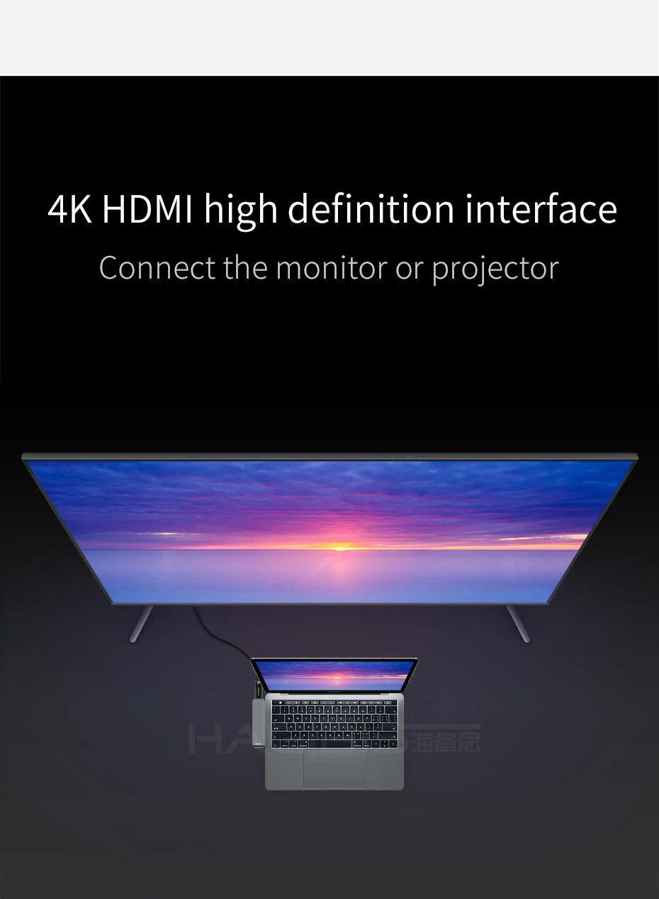 Hagibis 7-в-1 двойной USB-C концентратор Тип-C USB HUB адаптер USB-C к HDMI SD/TF Card Reader PD зарядки 4 к HD для MacBook Pro USB 3,0 концентратор