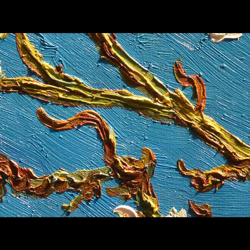 Миндальное дерево в цвету Картина маслом Размножение Ручная роспись Толстая