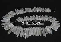 big saleapprox 68pcsstrand of raw quartz crystal top drilled stickbeads rock crystal stick point pendant beads