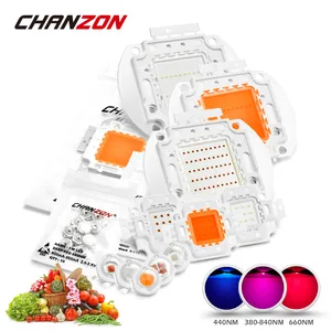 Светодиодная лампа для выращивания растений, 1 Вт, 3 Вт, 5 Вт, 10 Вт, 20 Вт, 30 Вт, 50 Вт, 100 Вт, 380нм-840нм