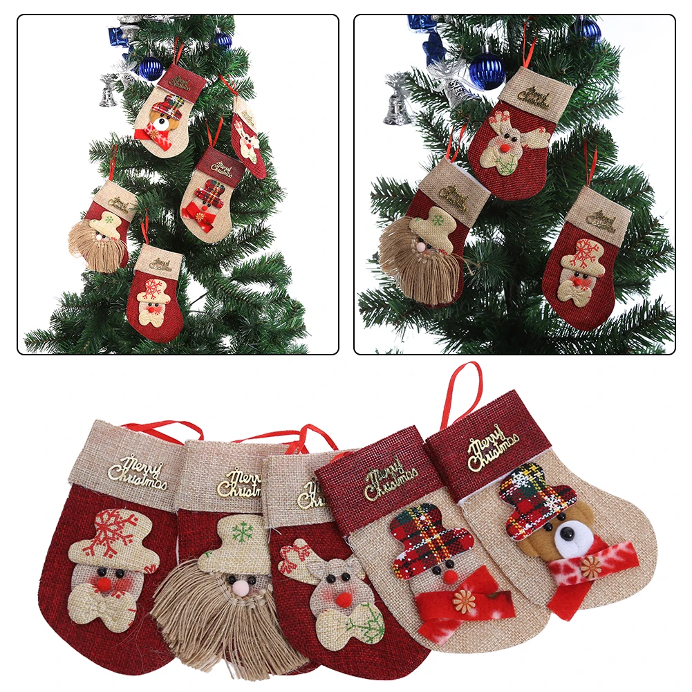 Decoracion Navidad Рождественский чулок Рождественская елка висячие украшения для дома