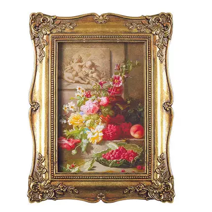 antique gold Кантри роскошный чехол-портмоне в ретро-стиле 6 дюймов фоторамка дома фоторамка ТВ шкаф украшения рамка для фотографий - Цвет: antique gold