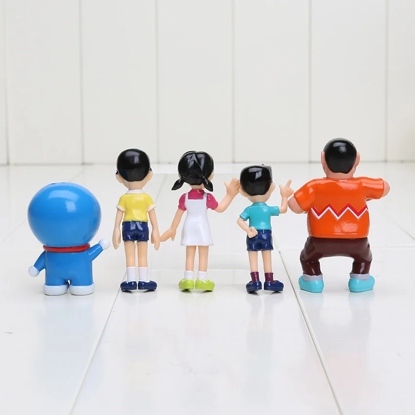 5 шт./лот 7 см Фигурки Doraemon Nobita Nobi фигурки из ПВХ Куклы Shizuka Minamoto Takeshi Гра дорами