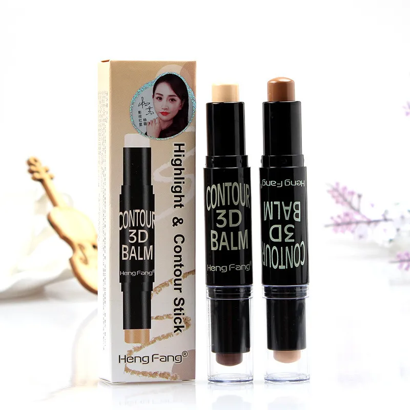 Double-ended 2 in1 Concealer Face Foundation Makeup Natural Cream Pen Highlight Contour Stick |