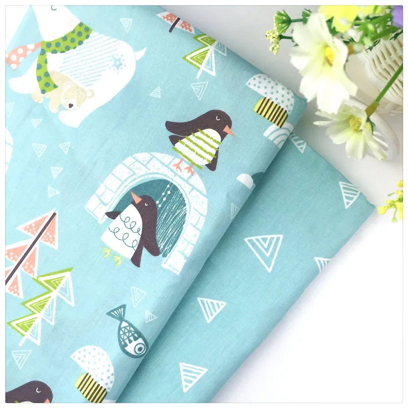 100% саржевая хлопковая ткань с животным принтом лоскутное шитье по метрам для