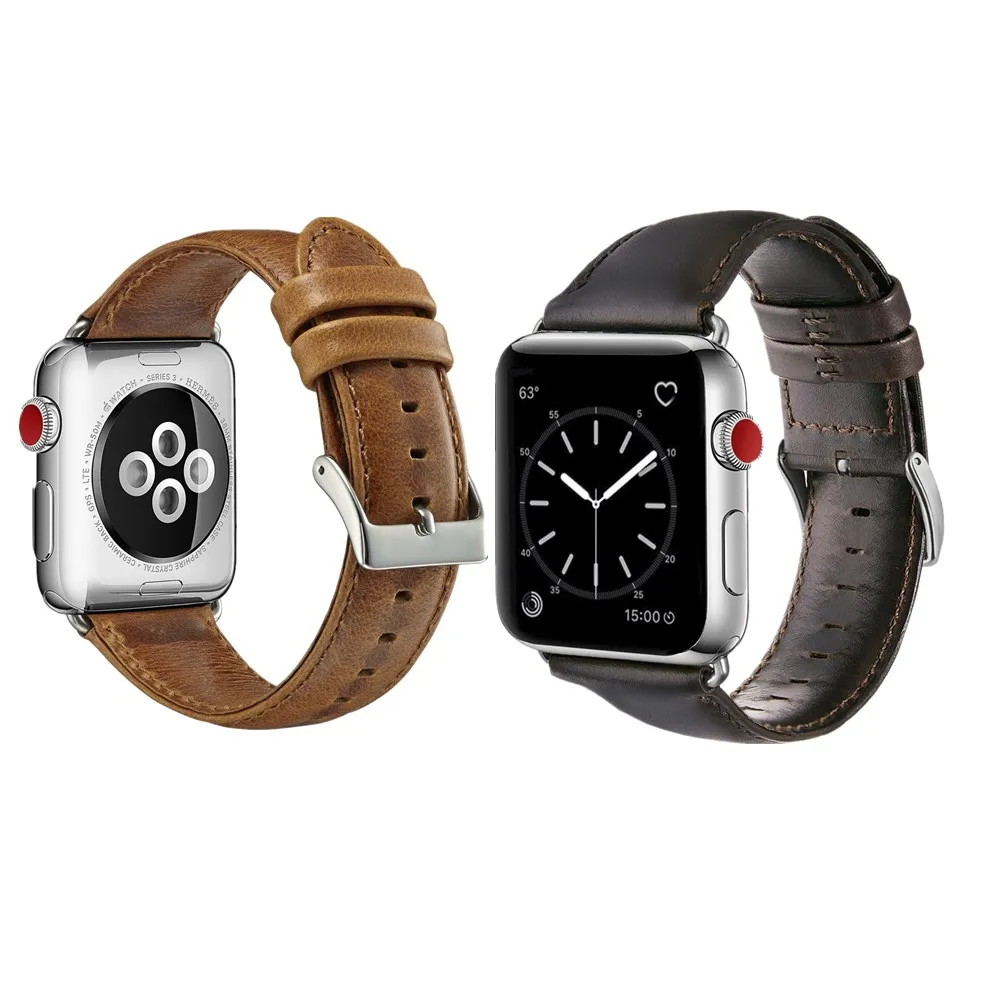 

Classic Leather Strap for Apple Watch series 5 4 3 2 1 Watchband 38 42 MM Bracelet for iWatch Replacement Band 40 44mm