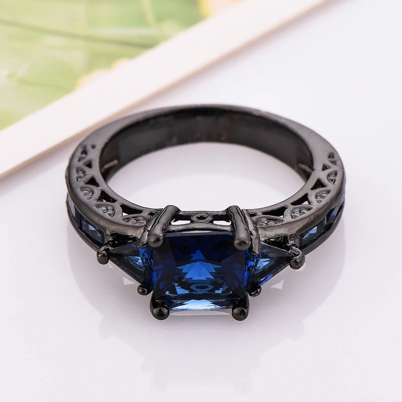 Yi qi булавки для женщин ювелирные изделия принцессы 2.6CT Cut огромный черный