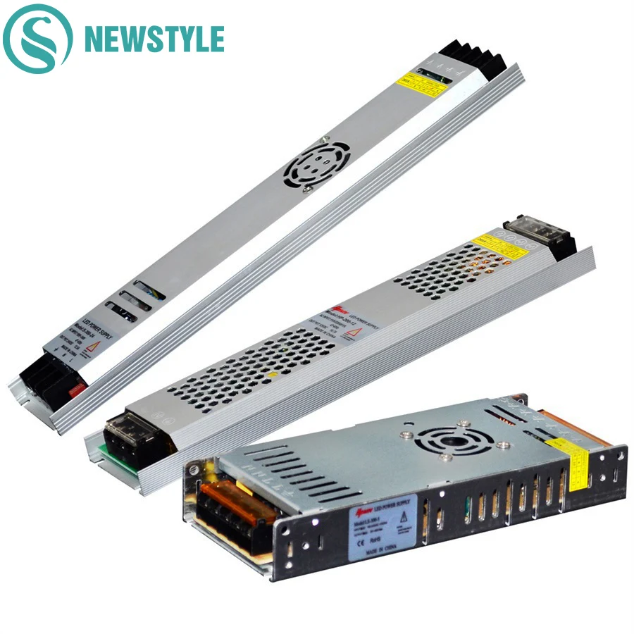 AC190 240V ультра тонкий светодиодный Питание DC12V 5V 24V 60W 150W 200W 300W 400W Светодиодный