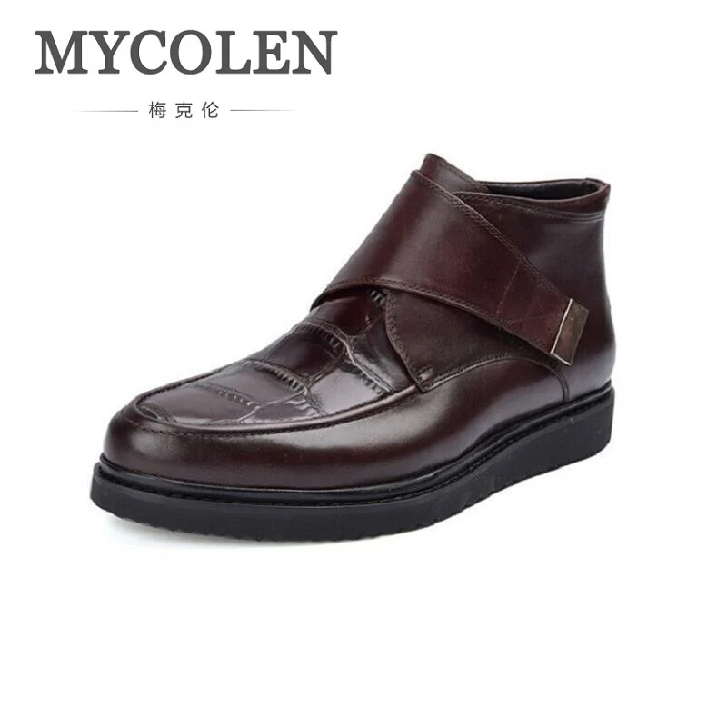 MYCOLEN/мужские ботинки Новинка 2017 года Сезон Зима деловые мужские ботильоны на