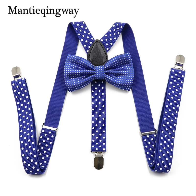 Mantieqingway унисекс точка Регулируемый Y назад подтяжки бабочка набор для мужчин и женщин модная рубашка Эластичные подтяжки женские пояса Галстуки