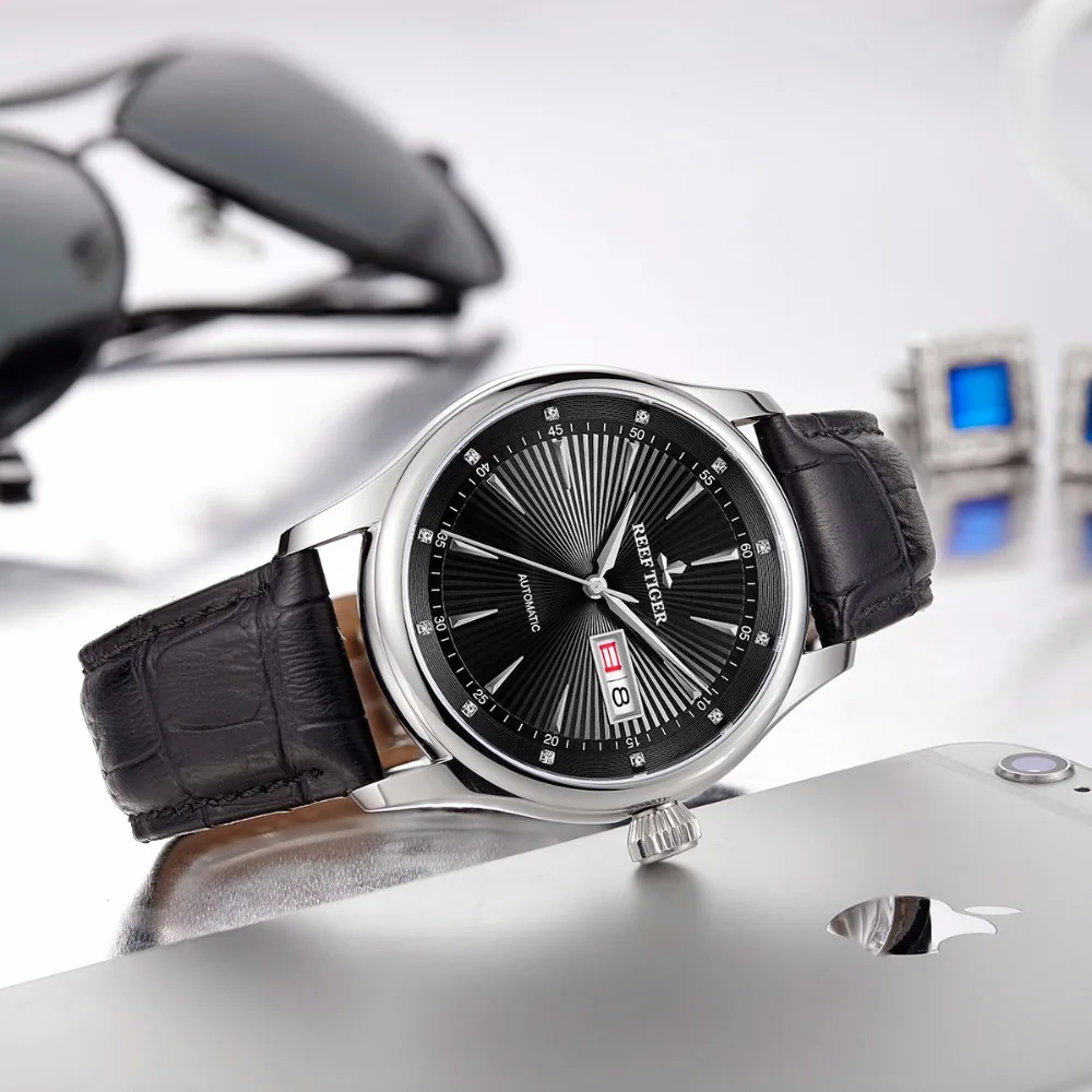 Мужские часы на ремешке из телячьей кожи с датой|watch automatic|watch withwatch with date |