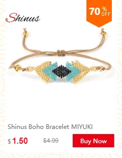 Shinus сглаза браслет MIYUKI глаз ювелирные изделия браслеты для женщин Pulseras Mujer лето пляж золото Delica Бисероплетение ручной работы