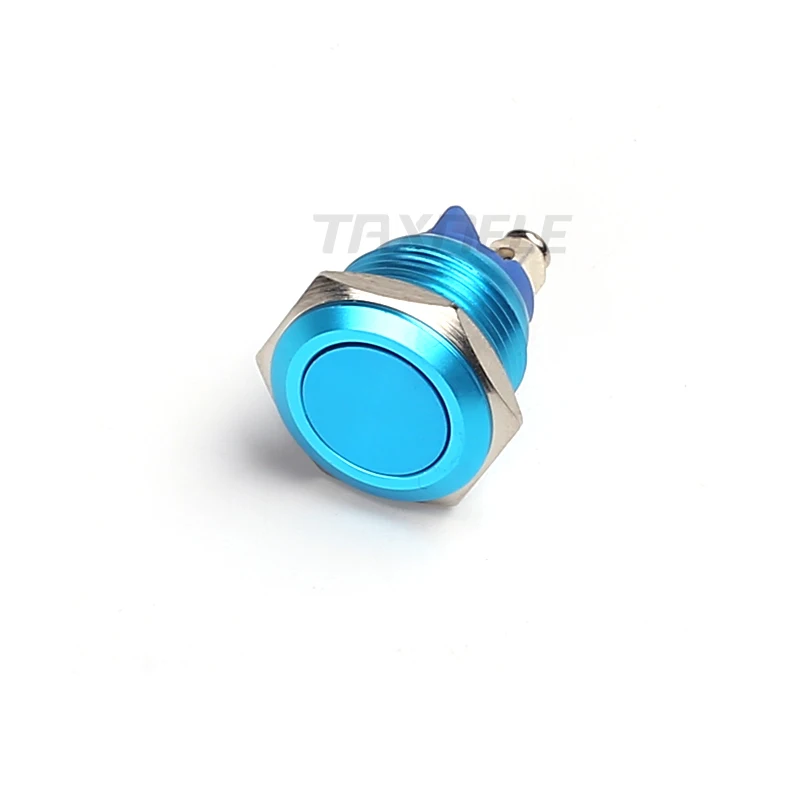 16mm Metal Self Reset Push Button Switch high ball flat head 5 Color Waterproof Screw Contacts Car Auto Engine switch | Обустройство