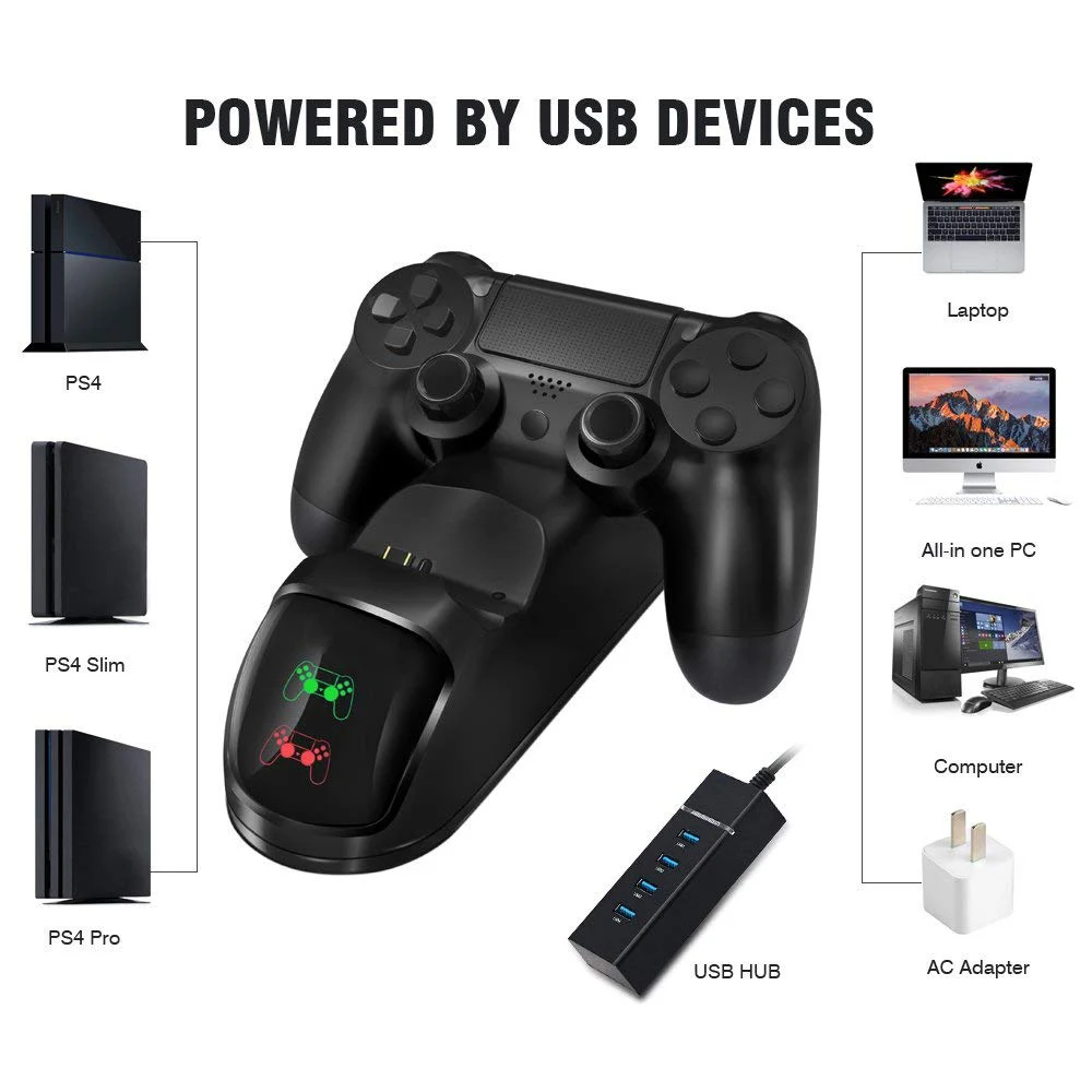 Для sony Playstation 4 контроллер стенд двойной usb зарядное устройство док станция для