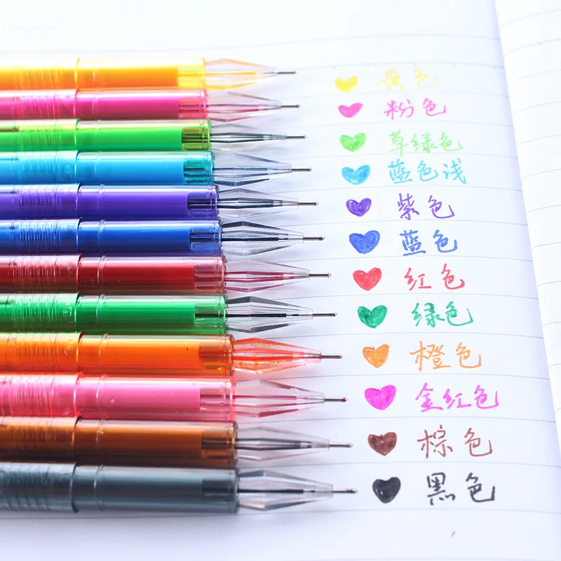 12 цветов Алмазная ручка набор конфетных цветных чернильных гелевых ручек