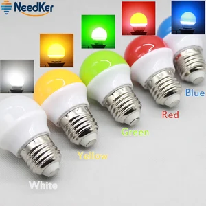 Светодиодные лампы NeedKer E27 3W SMD2835, разноцветсветодиодный светодиодное освещение, декоративная лампа белогожелтогоКрасногозеленогосинего цвета, 110 В переменного тока, 220 В, 240 В для вечерние