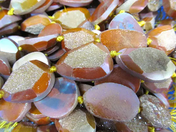

high quality 30-50mm full strand Druzy Agate Nugget Stone silver multicolor jewelry pendant bead
