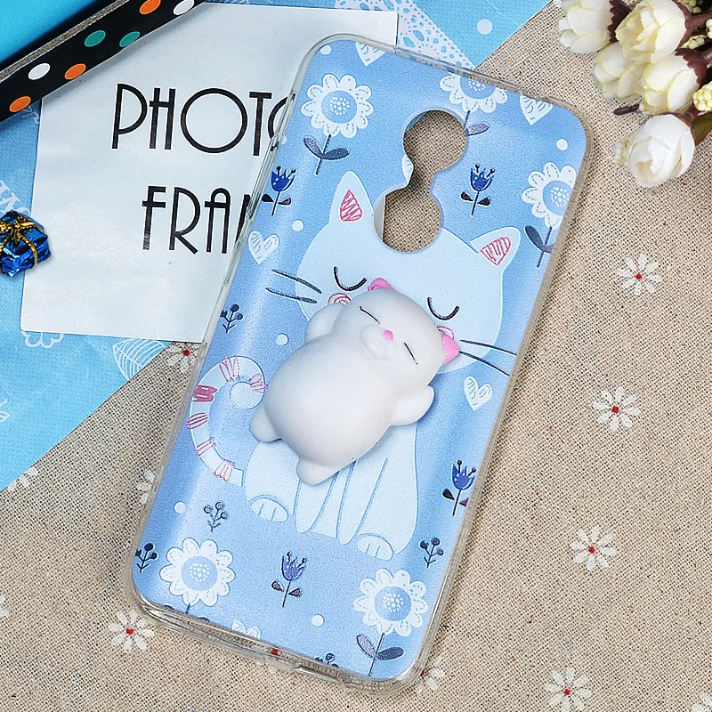 Cute 3D Squishy Phone Case for Homtom HT37 Soft Silicone Cover Cat Cartoon Back Shell Fitted Cases Protective |