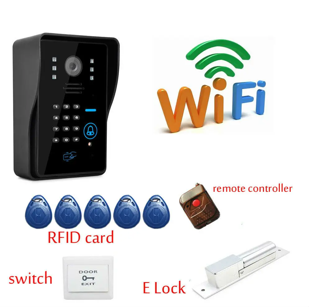 YobangSecurity Беспроводной Wi Fi видео дверь домофон с Electronick замок RFID брелков android IOS APP