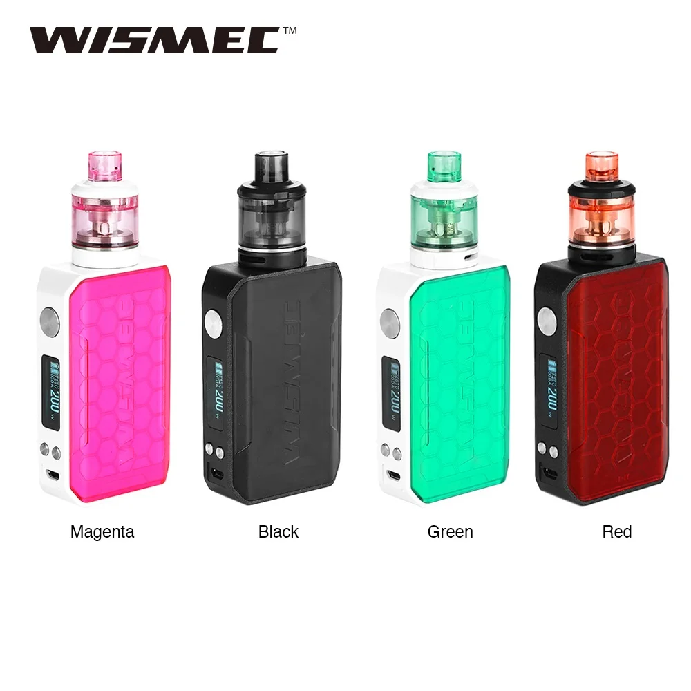 New Original 200W WISMEC SINUOUS V200 TC Kit with 2ml/3ml Amor NSE Tank &amp Child Lock MTL DL Vape No 18650 Battery Box Mod | Электроника