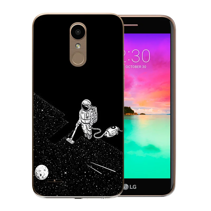 Luxury Flexible For LG K10 2017 Phoen Cases FOR M250 M250N X400 Coque Soft Silicone Space Moon Pattern Matte Back Cover |