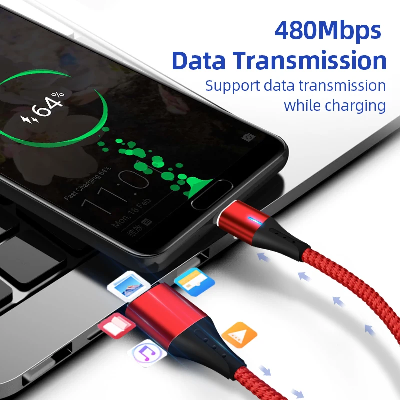 Магнитный кабель Micro usb type C адаптер для быстрой зарядки телефона Microusb магнитное