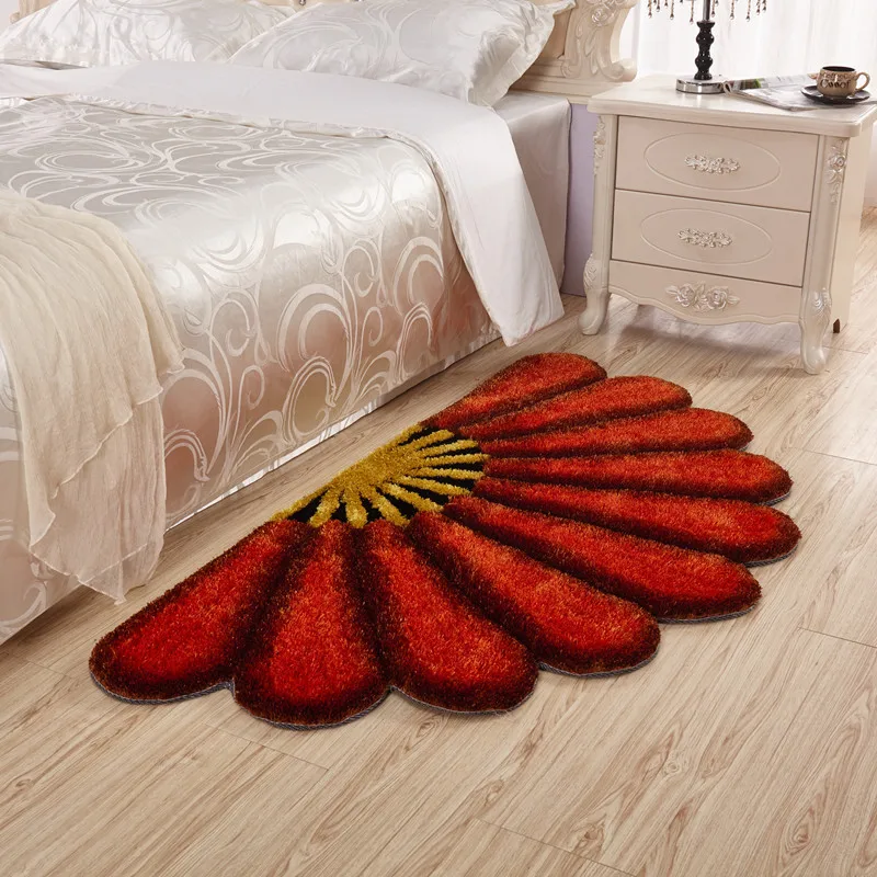 80X150CM Thicken Sector Carpets For Bedroom Modern 3D Flower Rugs And Sofa Floor Mat Children Play Floral Doormat | Дом и сад