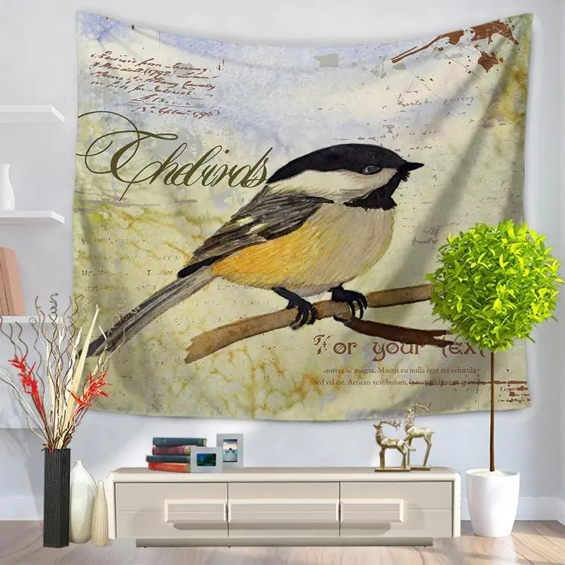 Гобелен с рисунком птицы настенный гобелен покрывало в стиле бохо пляжное