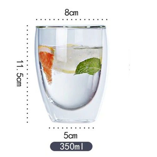 Jinxi 80/250/350/450/650 мл двойное стекло, прозрачный, с изображением бокала вина со следом от ручной работы из термостойкого чайный напиток здоровья чашки для питевых чашек - Цвет: 350ml
