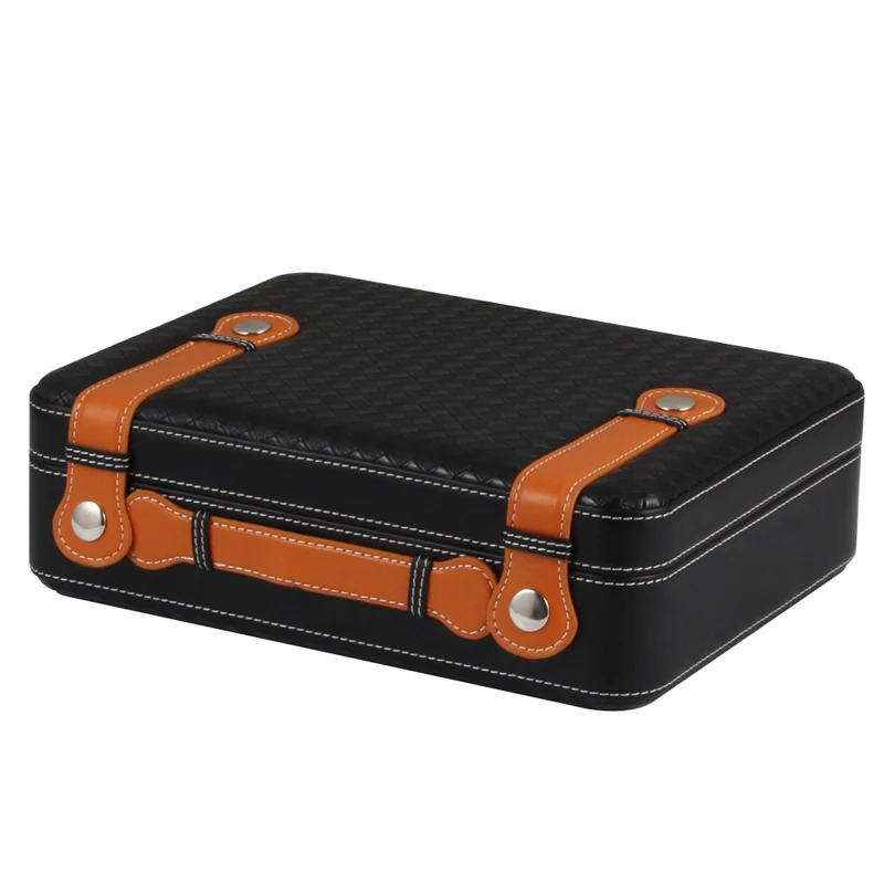 COHIBA Cedar Wood Travel Humidor Suitcase Leather Cigar Case Handle Humidors Box With Humidifier Hygrometer | Дом и сад
