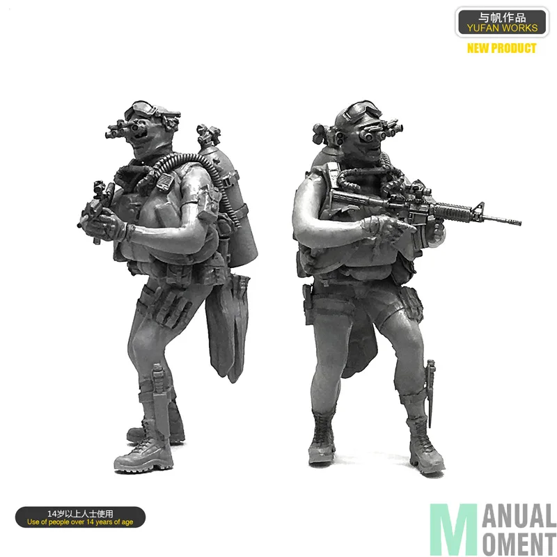 Миниатюрный 1/35 US Navy Seal Commando вода Ghost Frogman индивидуальный Солдат Смола Модель Набор