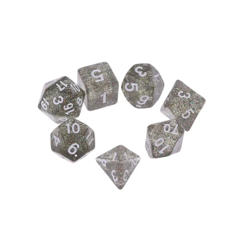7 шт. двухсторонние игральные кости D4 D6 D8 D10 D12 D20 подземелья и дракон D & RPG поли