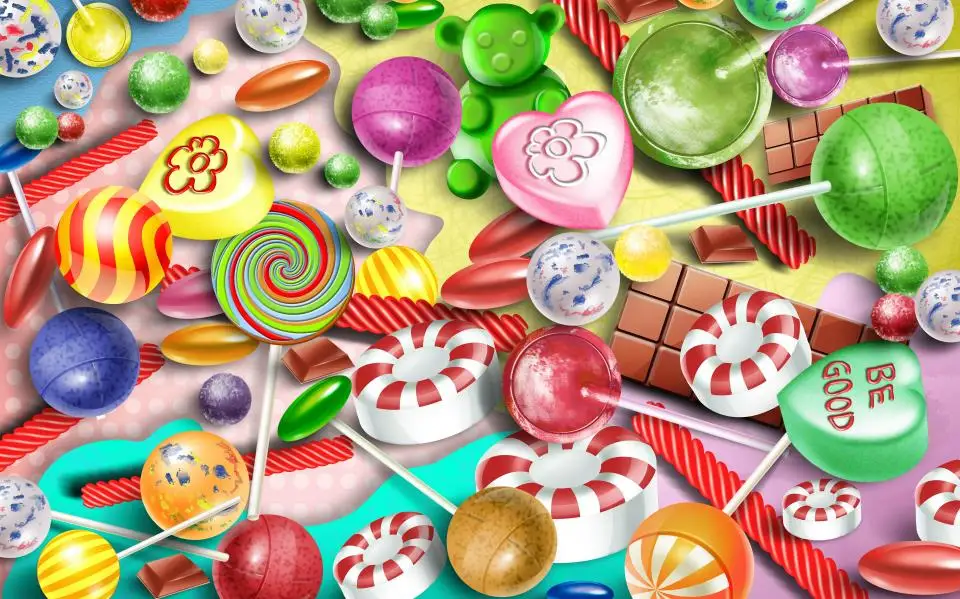 3d фото обои на заказ гостиная росписи мультфильм конфеты Декоративные paining дети