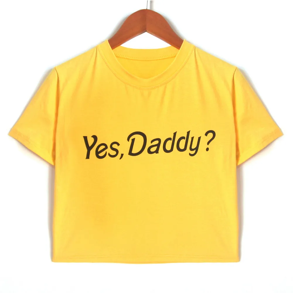 Yes Daddy? Женская футболка с коротким рукавом винтажный|Футболки| |