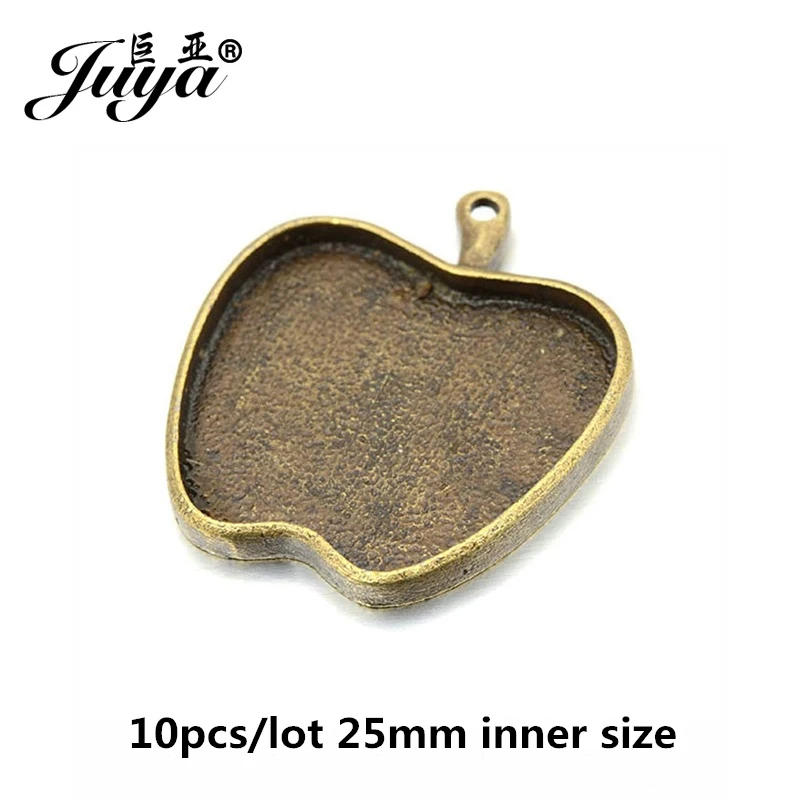 Bronze JUYA 10 шт./лот, подвеска из цинкового сплава, пустая Камея, кабошон, Базовая установка для DIY, ожерелье, подвеска, ювелирные изделия, принадлежности для изготовления - Цвет: Bronze