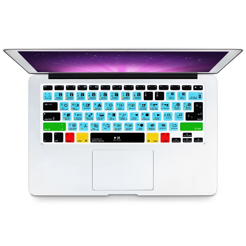 Силиконовый чехол для клавиатуры DaVinci Resolve защита Mac Air Pro Retina 13 "15" 17