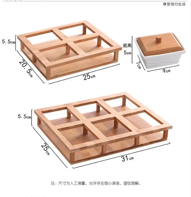 6 Grids/Spice Jars Creative Ceramic Nuts Boxes Living Room Tables Ceramic Sugar Jars Snacks Plates Household Food Storage Tanks