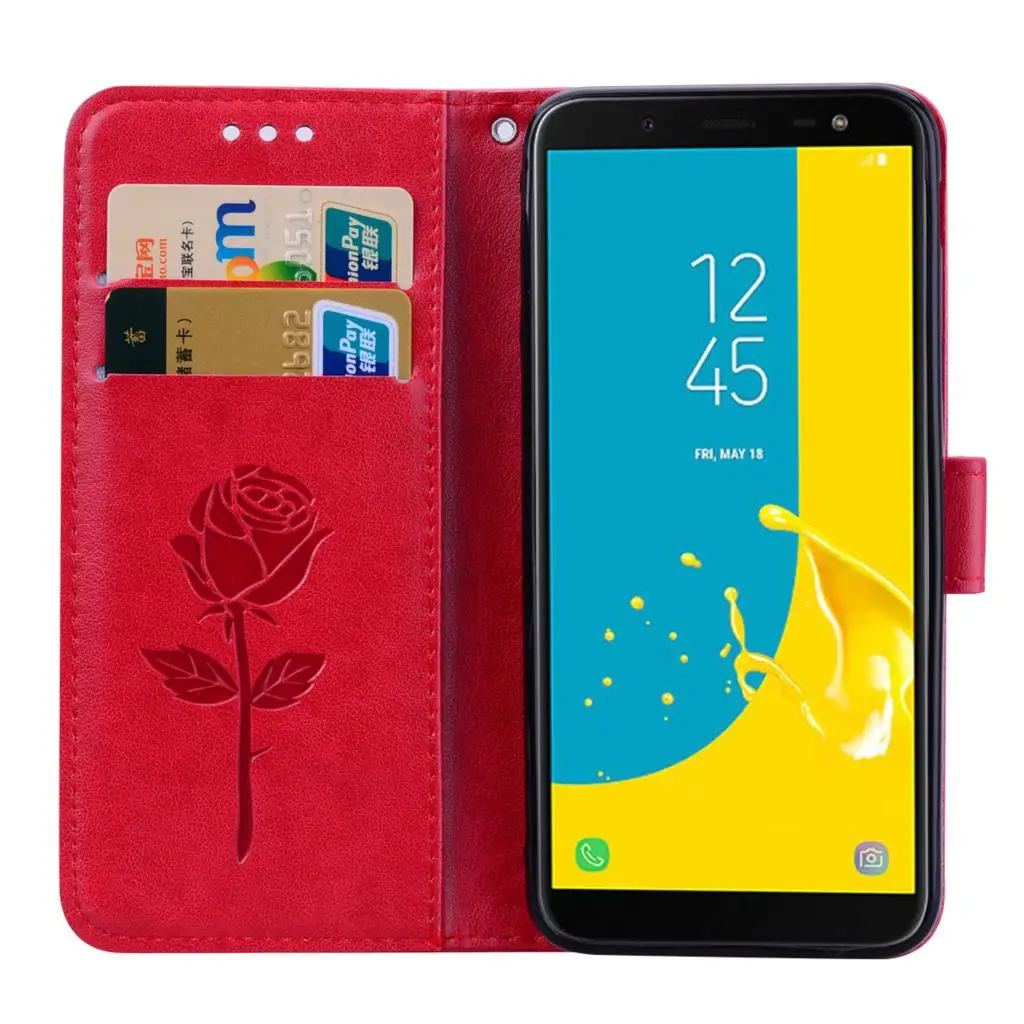 Модный кожаный чехол для Samsung Galaxy J4 Plus J6 2018 бумажник с магнитной застежкой