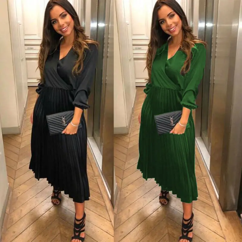 Летнее платье для женщин Роскошные бизнес женская одежда модная с длинными