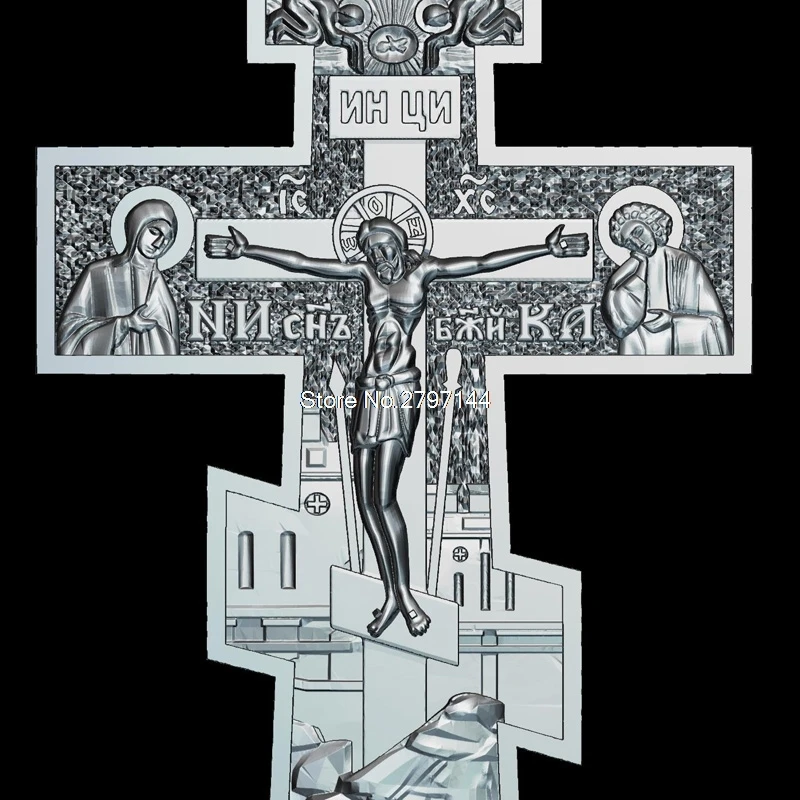 3D модель Crucifix рельеф STL format Religion 3d для ЧПУ в формате STL|3d model relief|3d relief modelfor cnc |