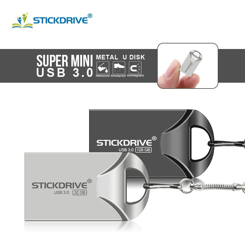 Мини Флешка 64 ГБ флеш-накопитель USB 3,0 32 Гб USB3.0 Флешка 16 ГБ 8 ГБ Флешка 128 ГБ с подарочным кольцом для ключей новейший u-диск