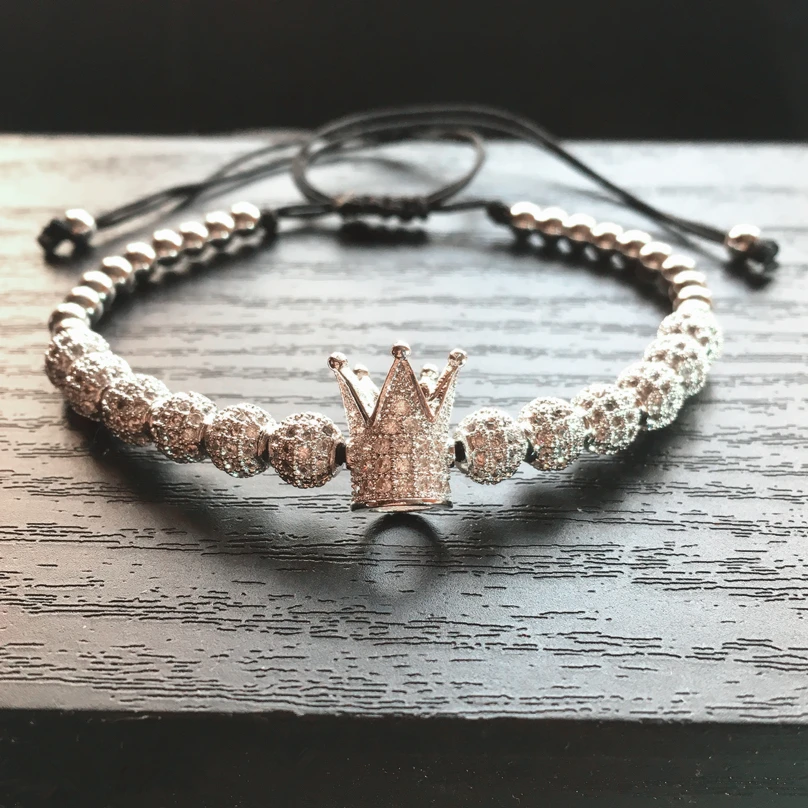 Новые циркониевые браслеты мужские ювелирные изделия кубический микро закрепка