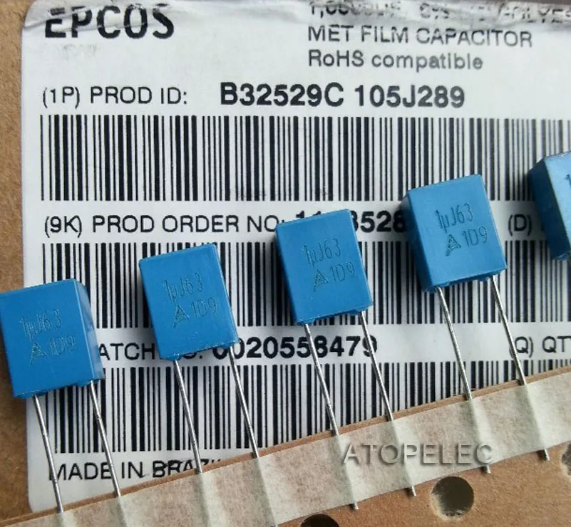 1 шт. EPCOS мкФ Ф/63 в 5% пленочный конденсатор Hi-Fi аудио 105 | Обустройство дома