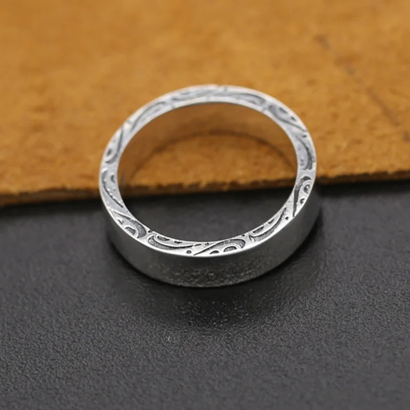 2017 New Fashiuon Men's Rings 925 Sterling Sliver Handmade Vintage Simple Sun Point Retro Decorative pattern Male GR39 | Украшения и