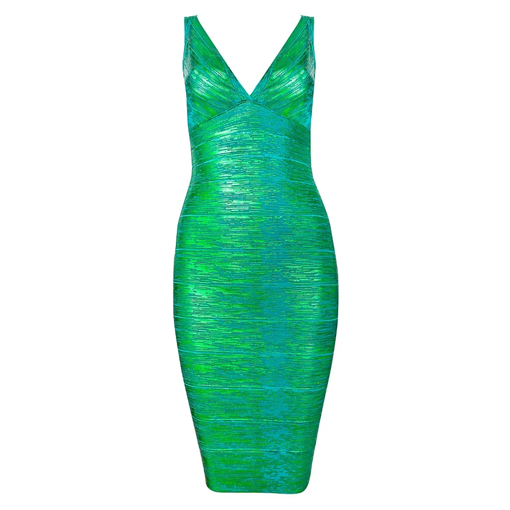 Новинка 2017 года золотистое сексуальное Клубное Бандажное облегающее платье Bqueen