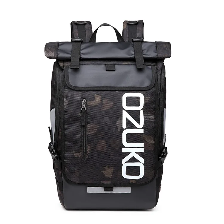 Camouflage OZUKO модный мужской рюкзак для ноутбука 15,6 дюймов, водоотталкивающий школьный рюкзак для подростков, повседневные студенческие рюкзаки, мужские дорожные рюкзаки Mochila - Цвет: Camouflage