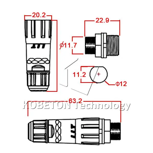 M14- 9 P IP68 полюсов M14 промышленная панель электрический провод соединитель адаптер