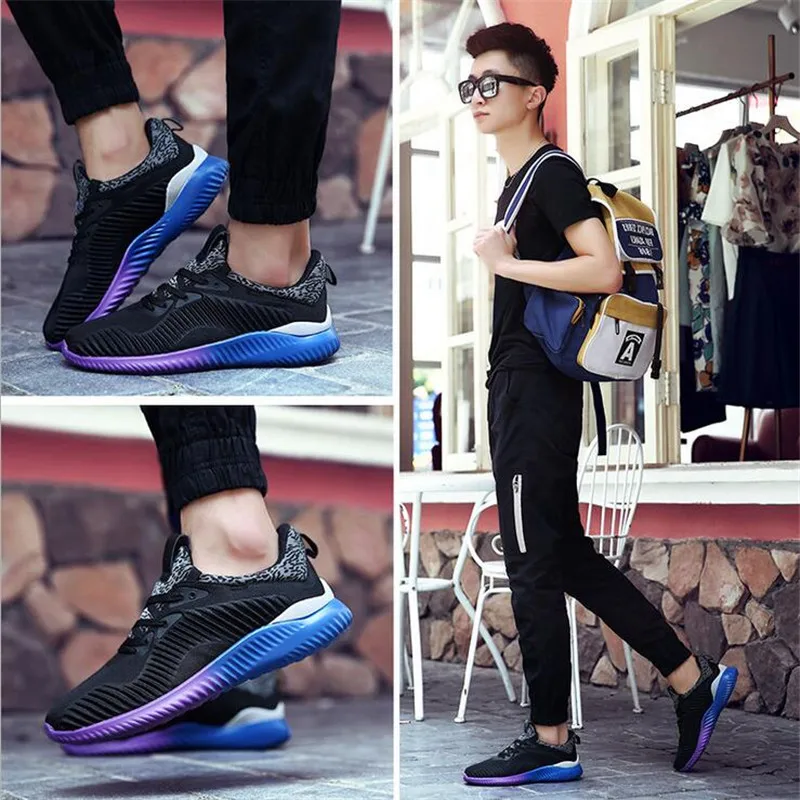 2017 Весенняя Новинка Мужская мода летающие ботинки мужские туфли Корейская