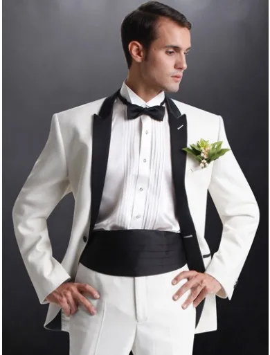 Белые мужские костюмы смокинги для жениха костюм свадебного ужина лучшего